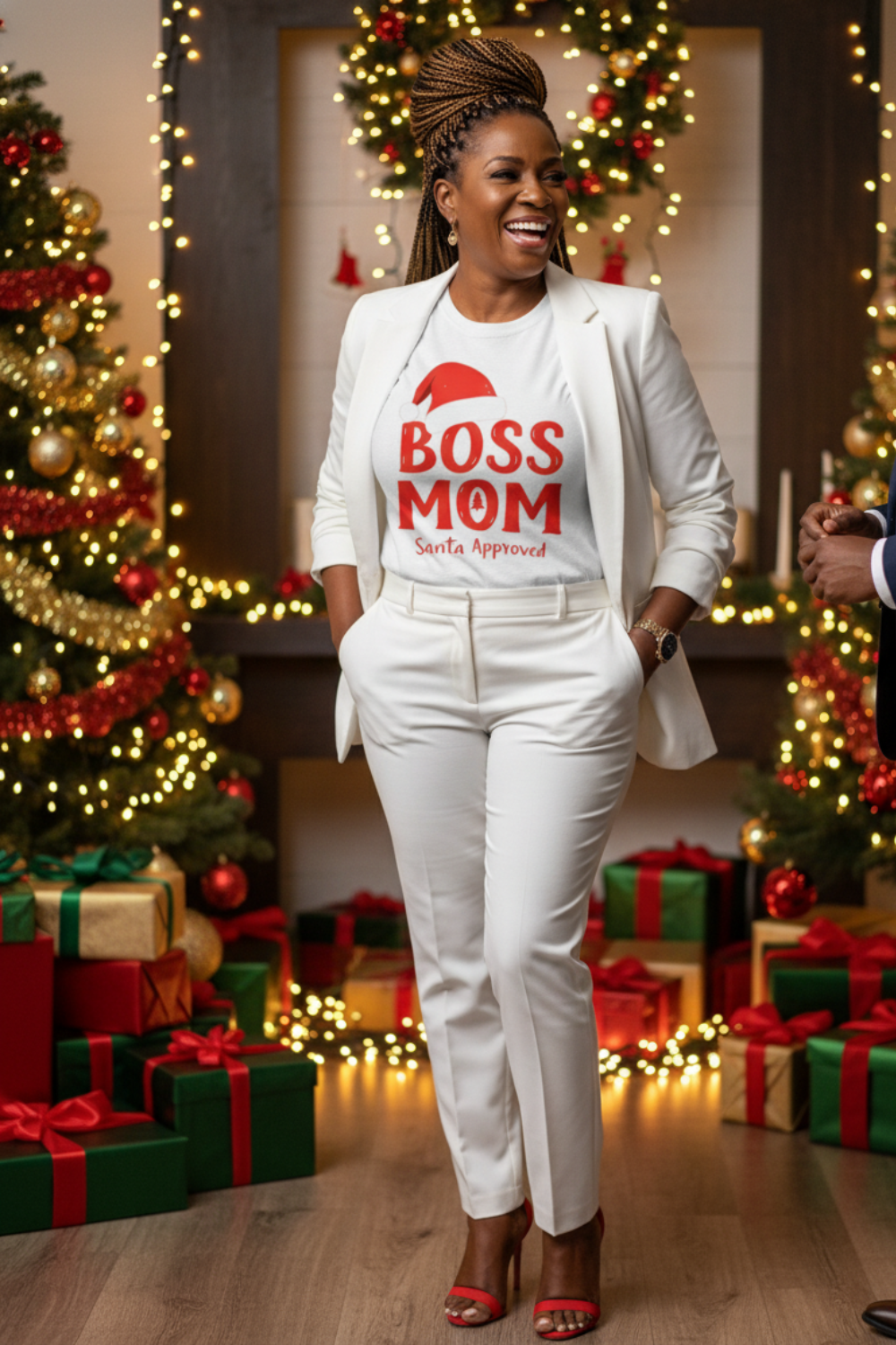Boss Mom Santa Approved Tee | Seasonal Holiday Graphic Shirt