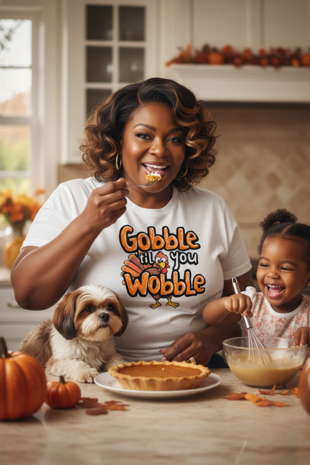 Gobble Til You Wobble Tee – Seasonal Thanksgiving Graphic Shirt