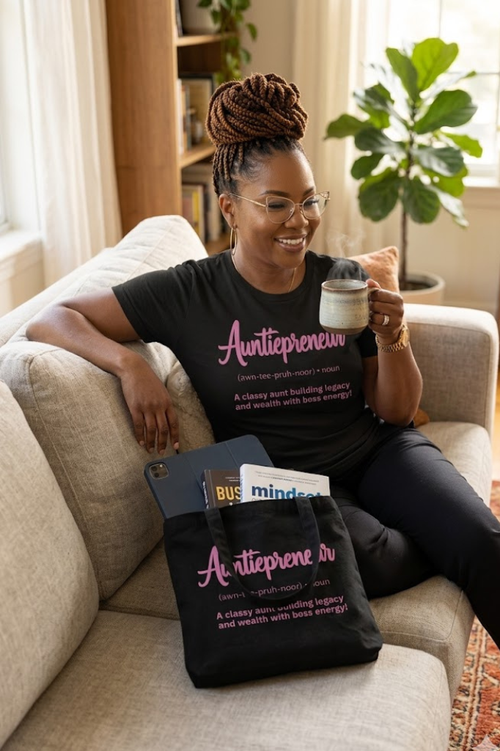 Auntiepreneur Tote Bag | Organic Cotton Bag for Entrepreneurial Women | Boss Auntie Gift
