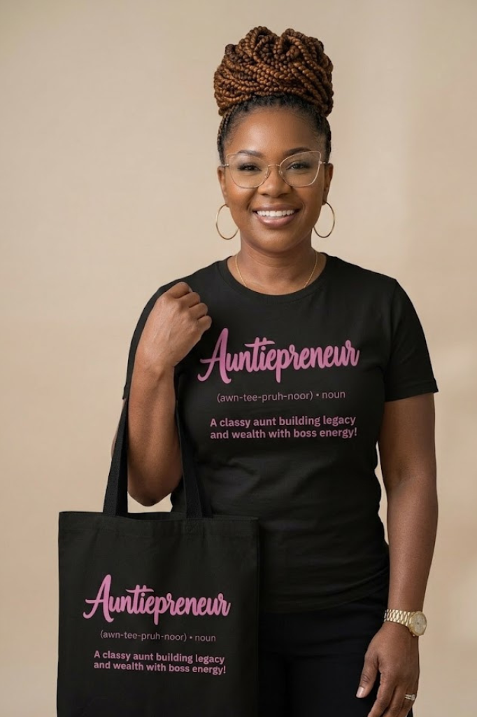 Auntiepreneur Tote Bag | Organic Cotton Bag for Entrepreneurial Women | Boss Auntie Gift