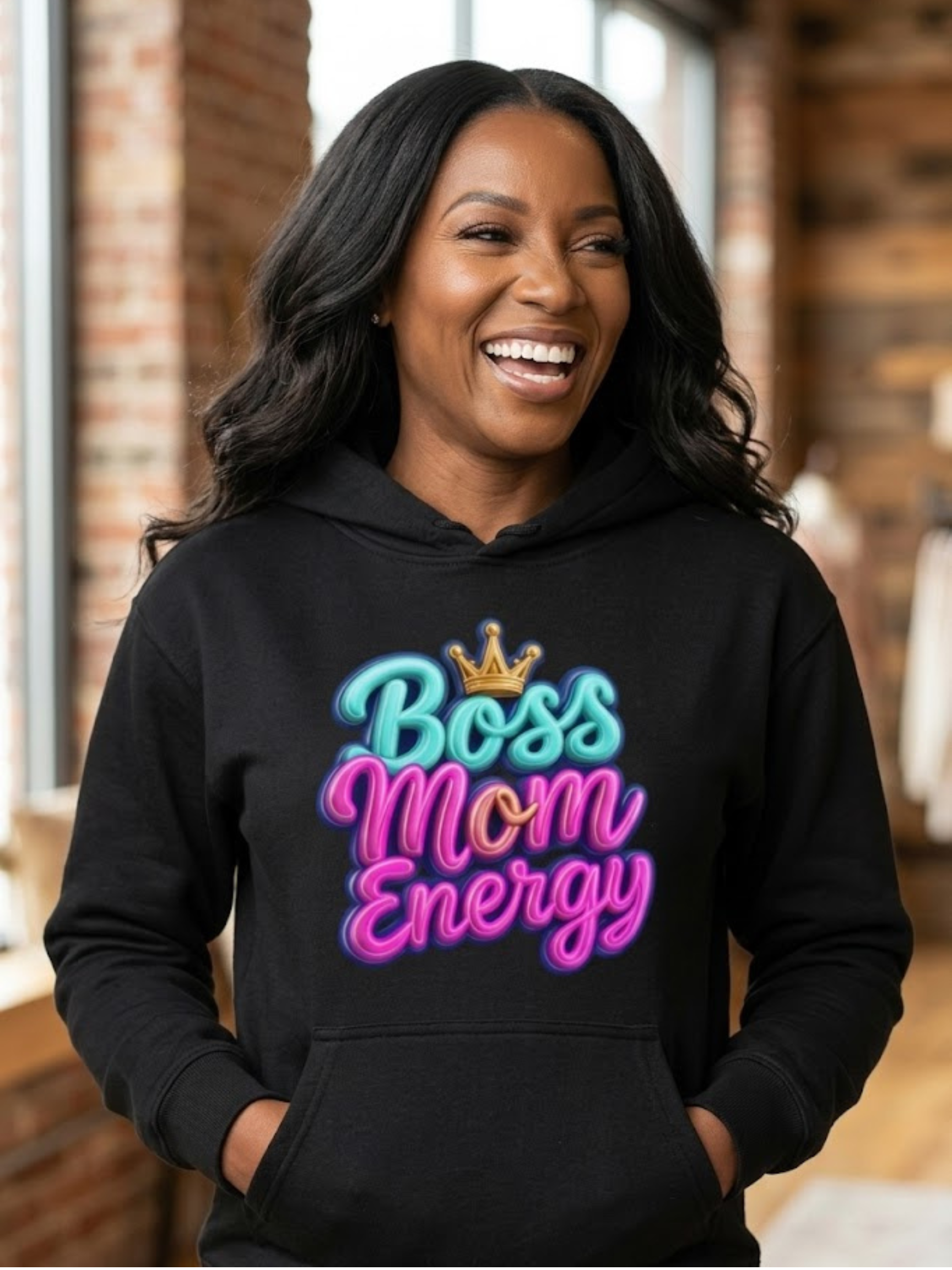 Boss Mom Energy Hoodie | Empowering Gift for Entrepreneur Moms |