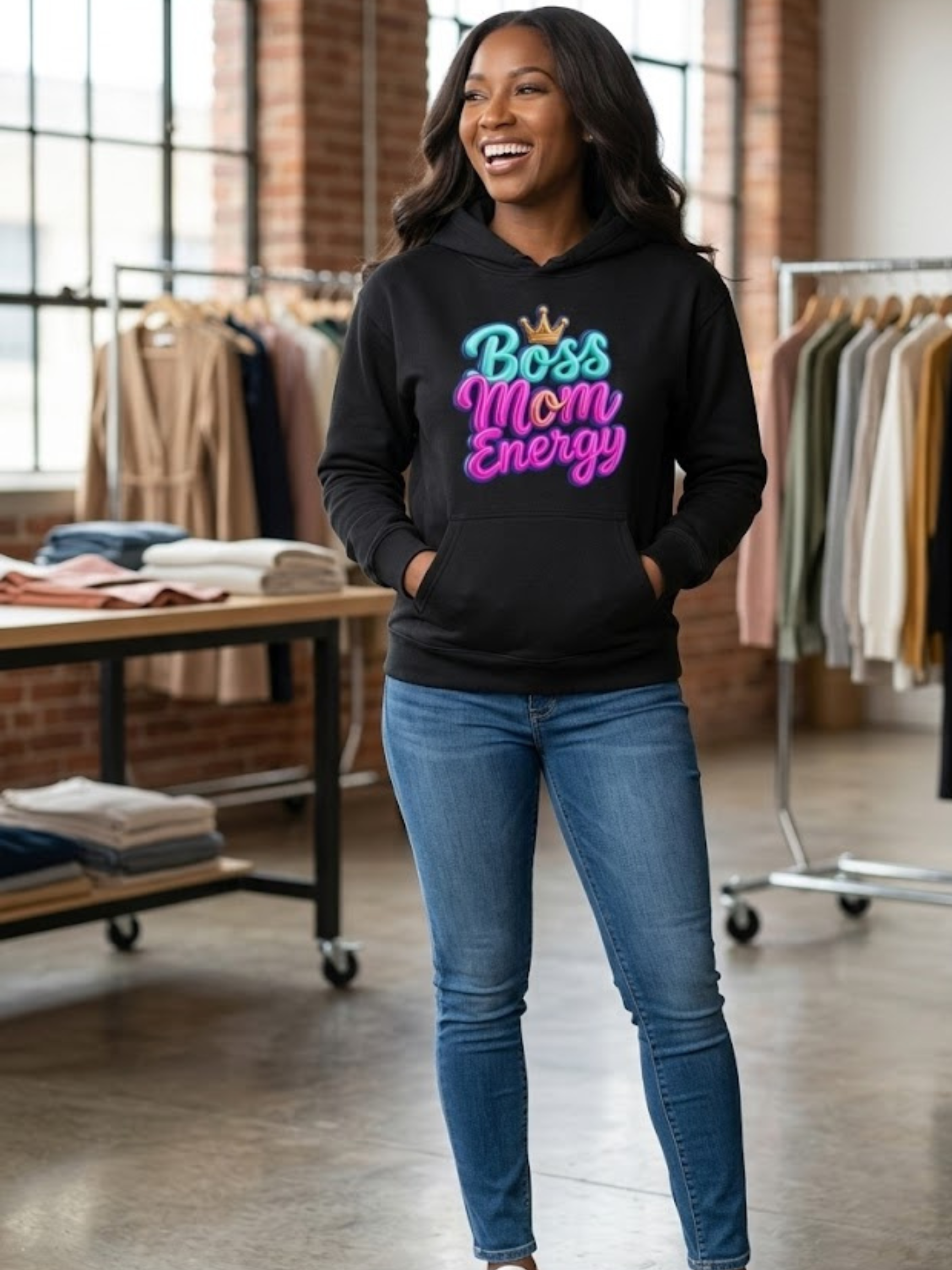 Boss Mom Energy Hoodie | Empowering Gift for Entrepreneur Moms |