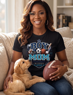 Boy Mom Blessed Loved Sports Mom Graphic Tee | Football Baseball Basketball Soccer Mom Shirt