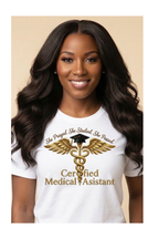 Certified Medical Assistant Shirt – She Prayed, Studied, Passed CCMA Gift ✨