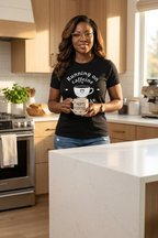 Running on Caffeine and Gratitude T-Shirt | Coffee Lover Graphic Tee for Women
