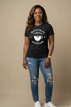 Running on Caffeine and Gratitude T-Shirt | Coffee Lover Graphic Tee for Women