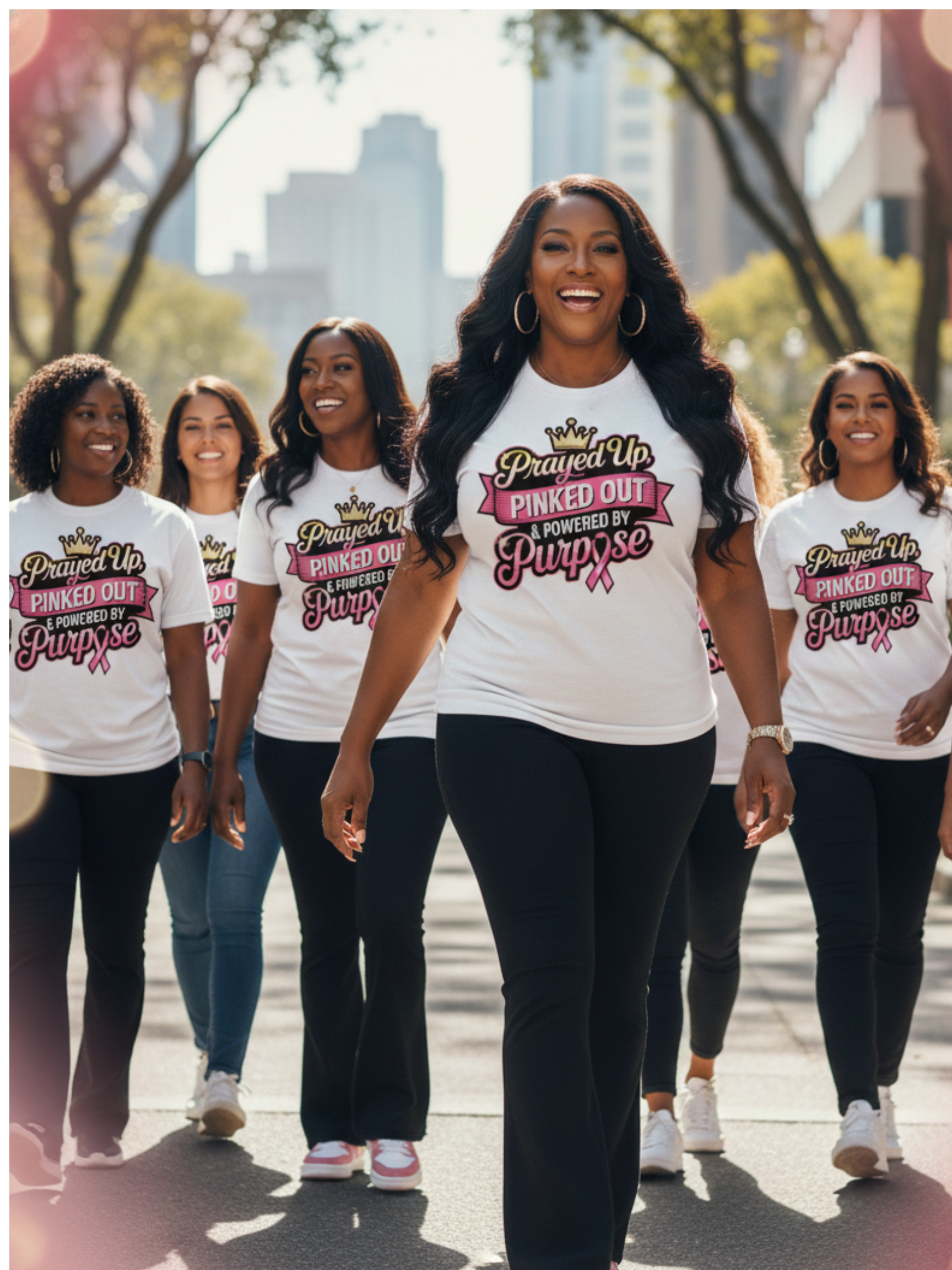 Prayed Up, Pinked Out & Powered by Purpose Tee | Empowering Unisex Shirt