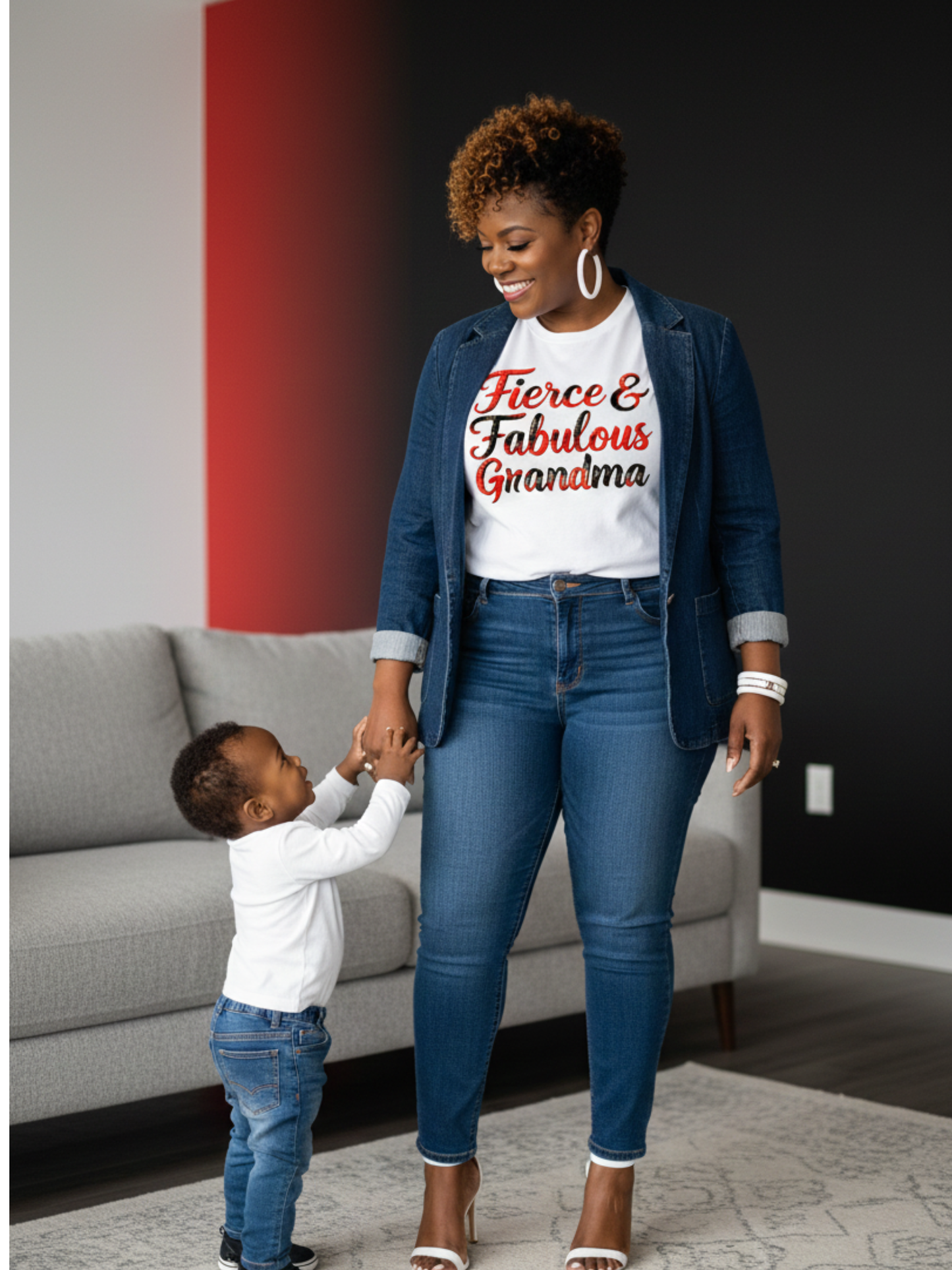 Fierce & Fabulous Grandma T-Shirt | Boss Grandma Gift for Confident Women