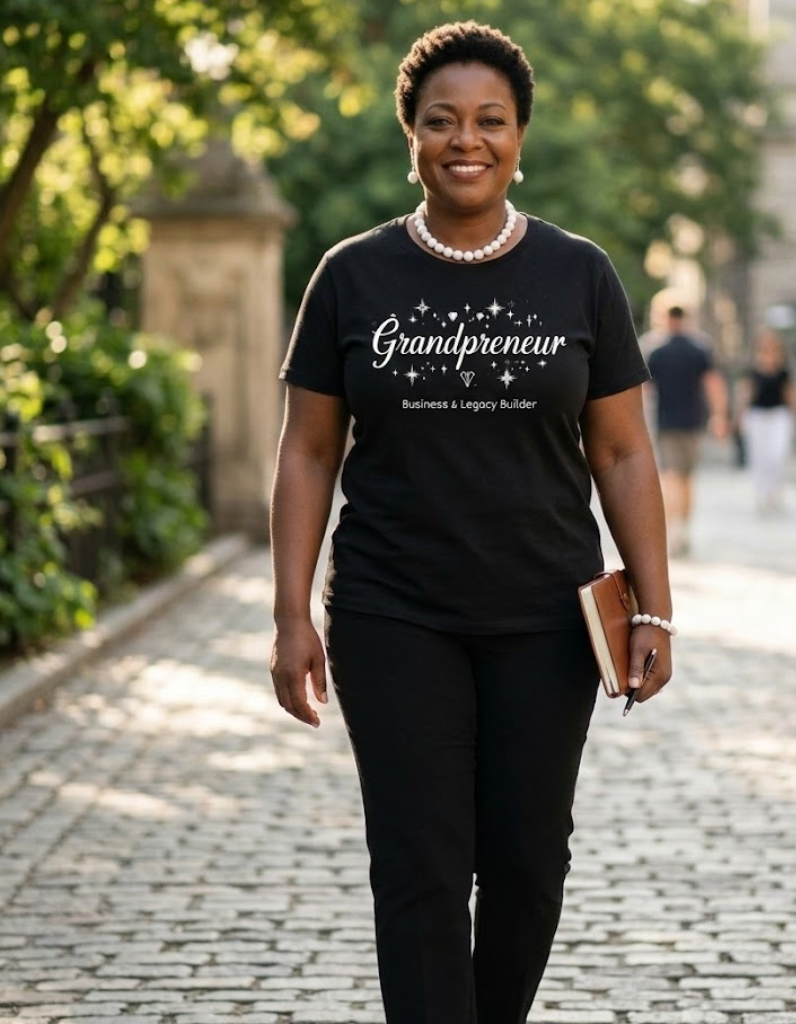 Boss Grandma T-Shirt | Empowered Grandmother Graphic Tee | Entrepreneurial & Loving Grandma Shirt:  White Writing