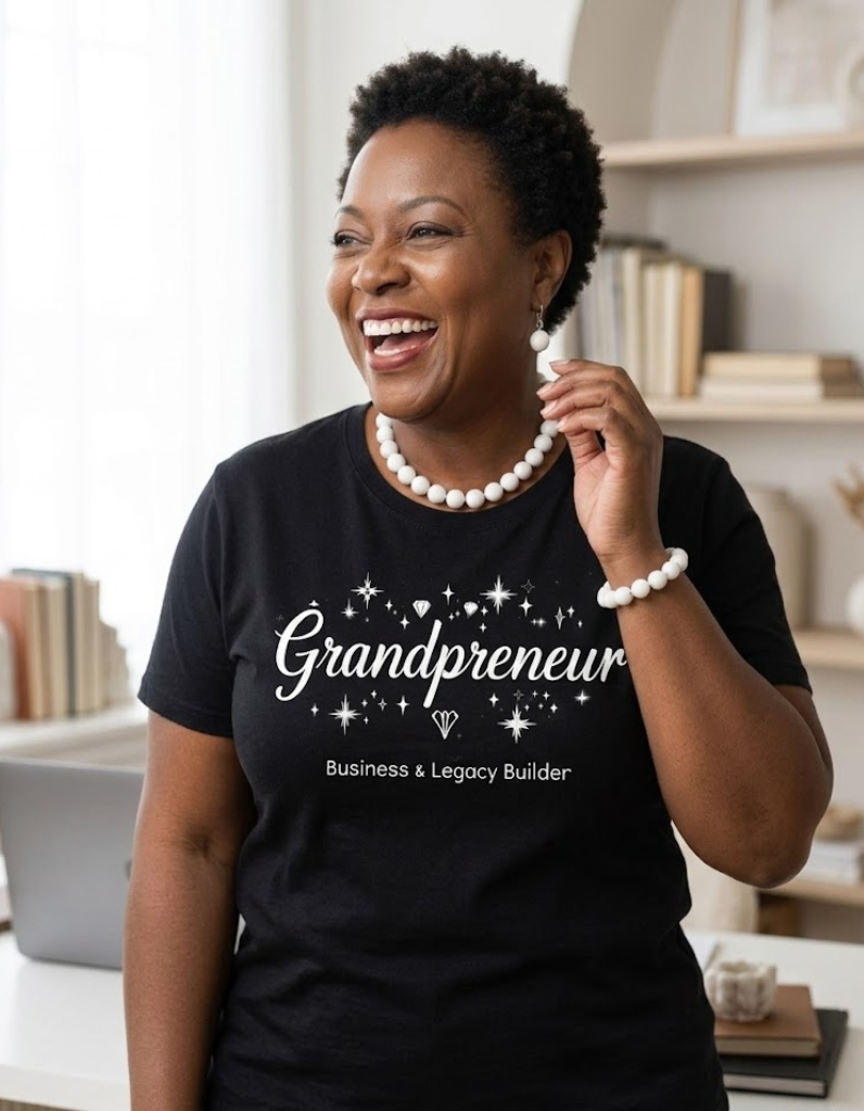 Boss Grandma T-Shirt | Empowered Grandmother Graphic Tee | Entrepreneurial & Loving Grandma Shirt:  White Writing