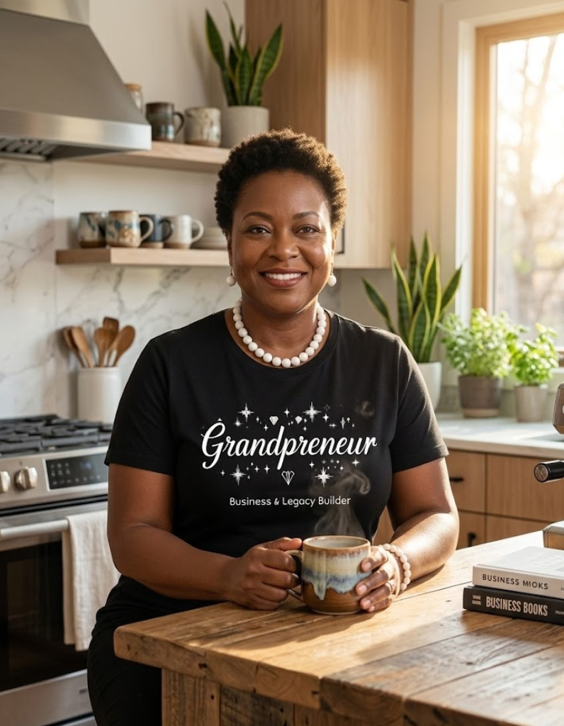 Boss Grandma T-Shirt | Empowered Grandmother Graphic Tee | Entrepreneurial & Loving Grandma Shirt:  White Writing