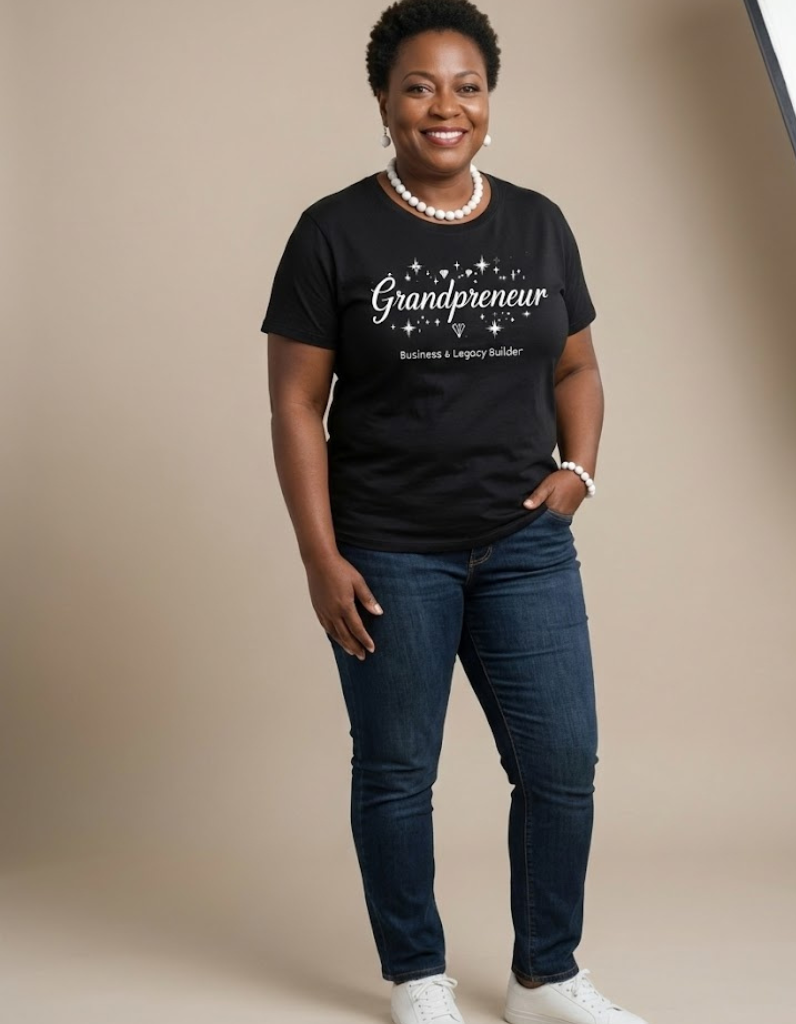 Boss Grandma T-Shirt | Empowered Grandmother Graphic Tee | Entrepreneurial & Loving Grandma Shirt:  White Writing