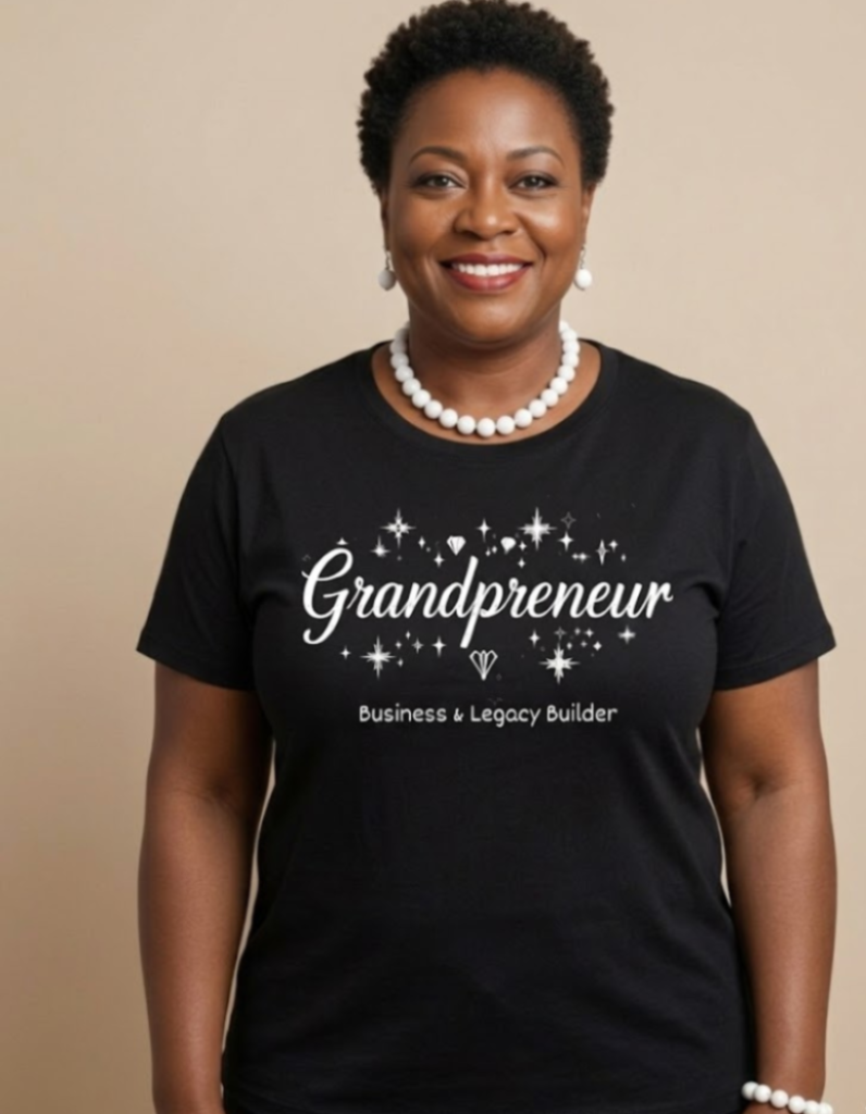 Boss Grandma T-Shirt | Empowered Grandmother Graphic Tee | Entrepreneurial & Loving Grandma Shirt:  White Writing