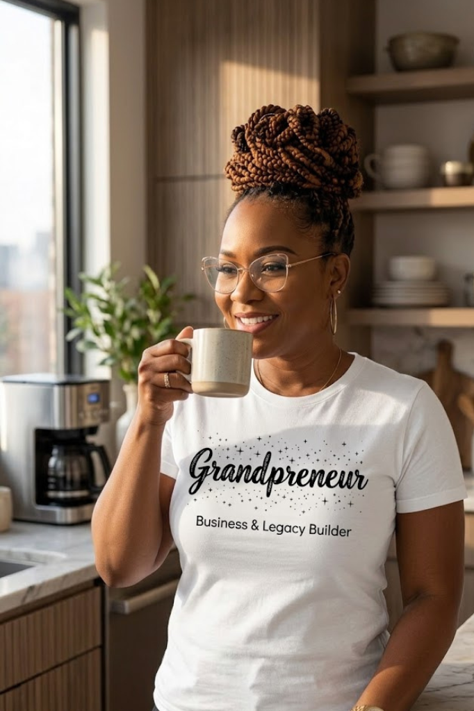 Boss Grandma T-Shirt | Empowered Grandmother Graphic Tee | Entrepreneurial & Loving Grandma Shirt: Black Writing