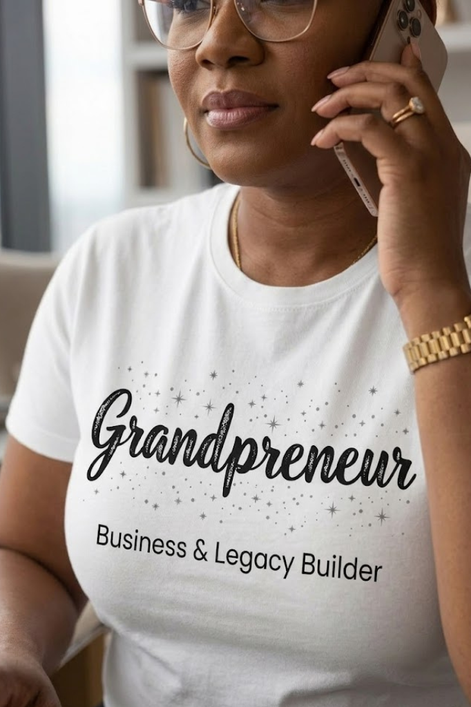 Boss Grandma T-Shirt | Empowered Grandmother Graphic Tee | Entrepreneurial & Loving Grandma Shirt: Black Writing