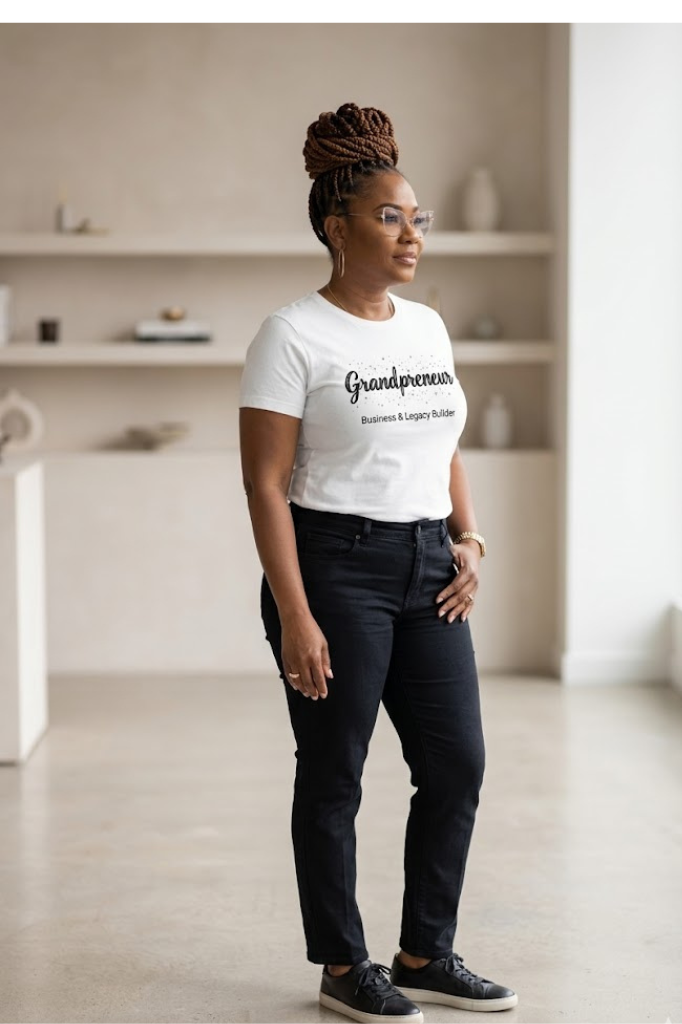 Boss Grandma T-Shirt | Empowered Grandmother Graphic Tee | Entrepreneurial & Loving Grandma Shirt: Black Writing