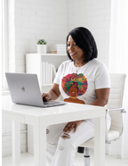 Mom Life Afro Word Art Graphic Tee | Empowered Black Motherhood Shirt | Melanin Mom Gift
