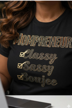 Mompreneur – Classy Sassy Boujee Graphic Tee | Stylish Shirt for Entrepreneur Moms