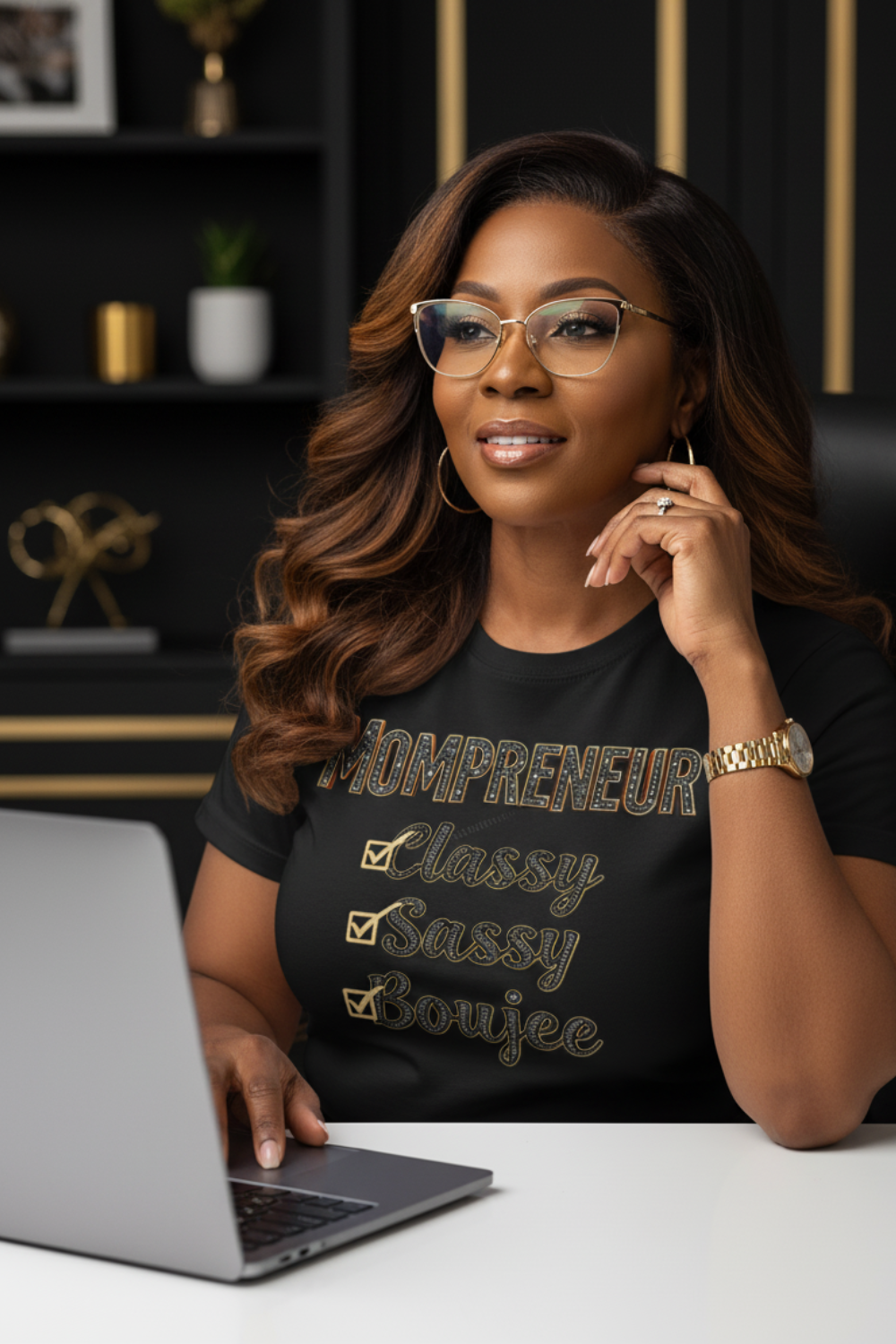 Mompreneur – Classy Sassy Boujee Graphic Tee | Stylish Shirt for Entrepreneur Moms