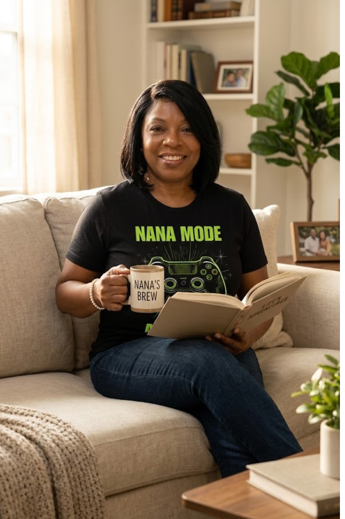 Nana Mode Activated T-Shirt | Retro Gaming Graphic Tee for Grandmas | Fun & Playful Nana Gift |  Green