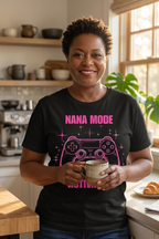Nana Mode Activated T-Shirt | Retro Gaming Graphic Tee for Grandmas | Fun & Playful Nana Gift |Pink