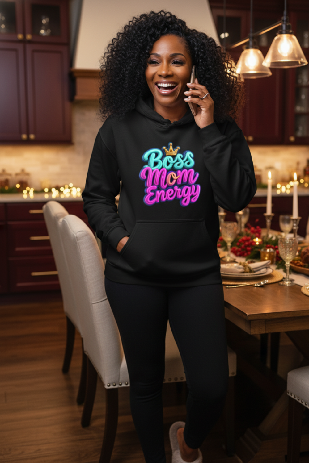 Boss Mom Energy Hoodie | Empowering Gift for Entrepreneur Moms |