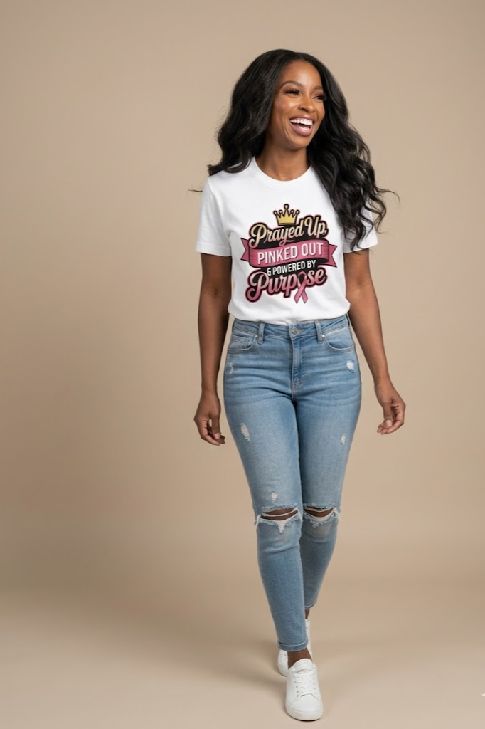 Prayed Up, Pinked Out & Powered by Purpose Tee | Empowering Unisex Shirt
