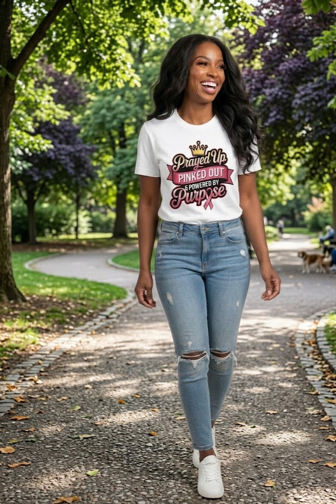 Prayed Up, Pinked Out & Powered by Purpose Tee | Empowering Unisex Shirt