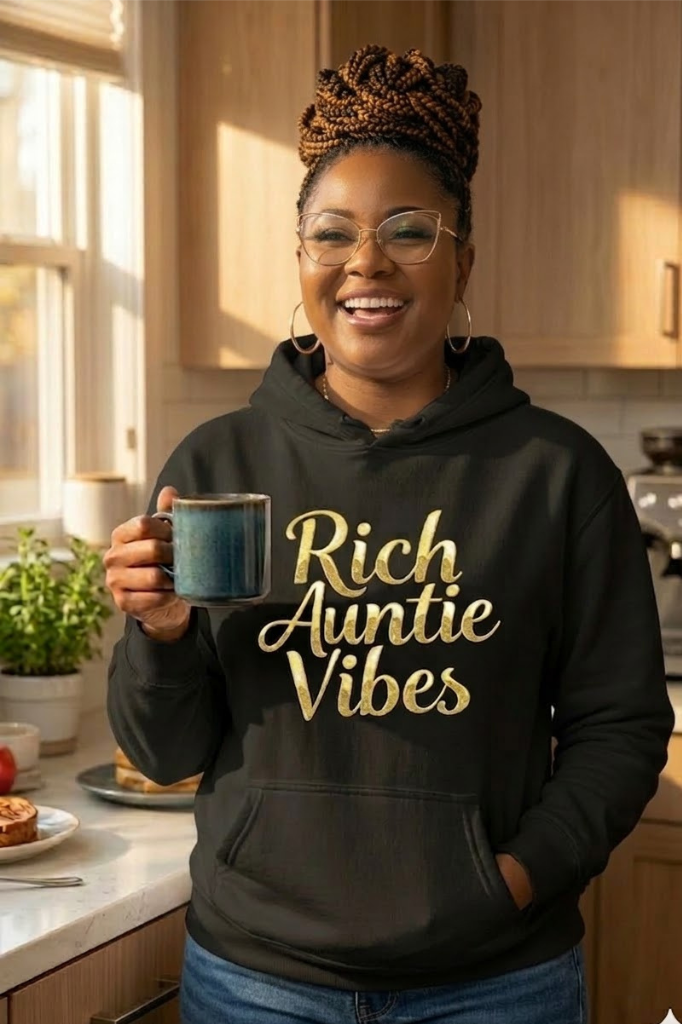 Rich Auntie Vibes Hoodie | Empowered Aunt Graphic Hoodie| Boss Auntie & Entrepreneur